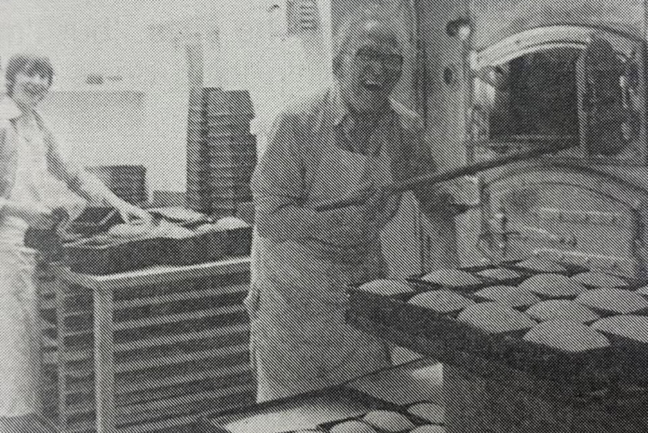 J. Hall & Son bakers at work in the family bakehouse