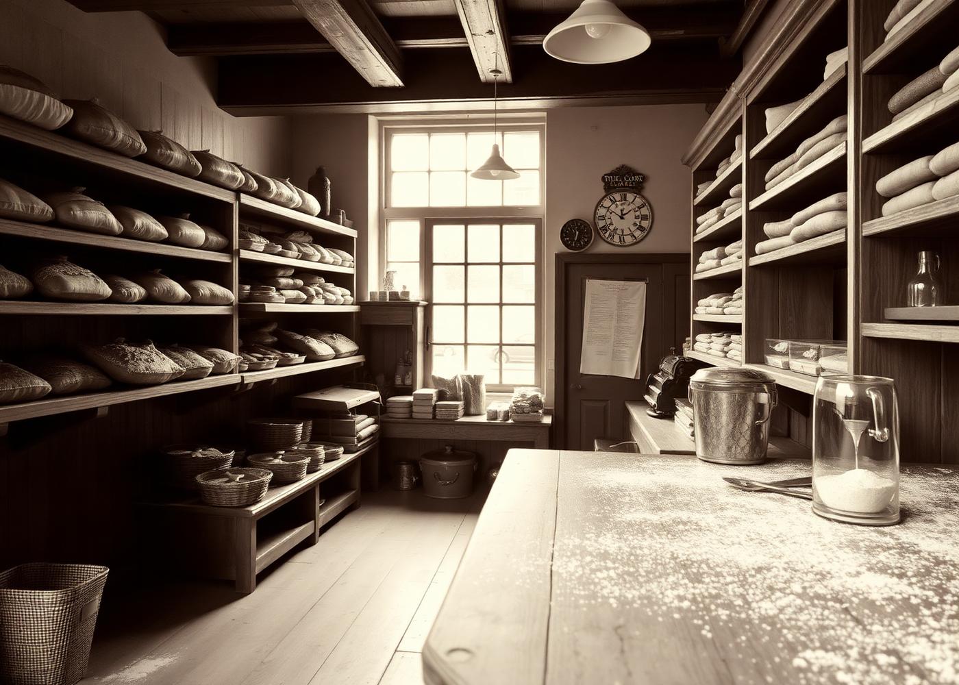 Traditional family bakery interior